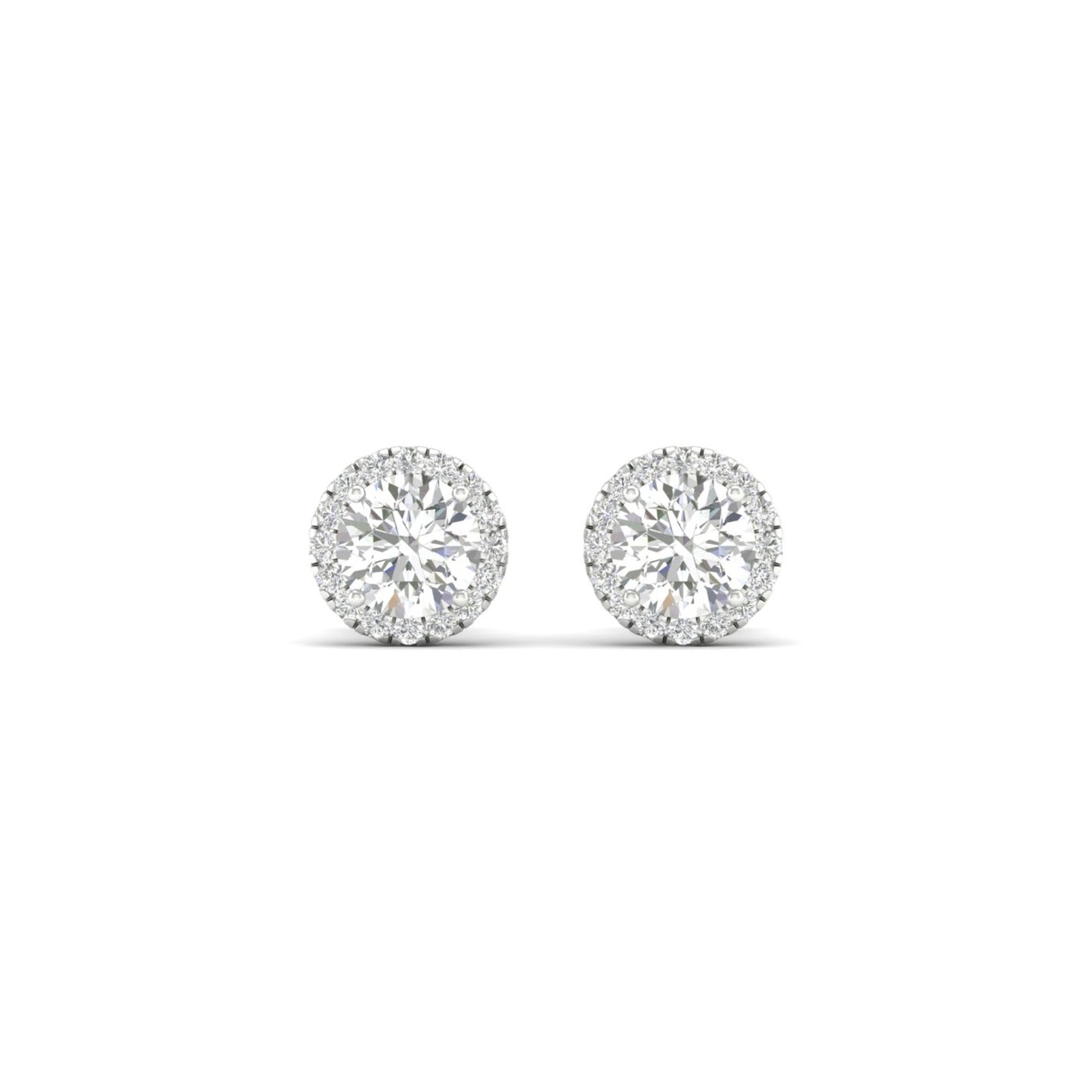1 CTW Lab Grown Diamond Round Halo Stud Earring