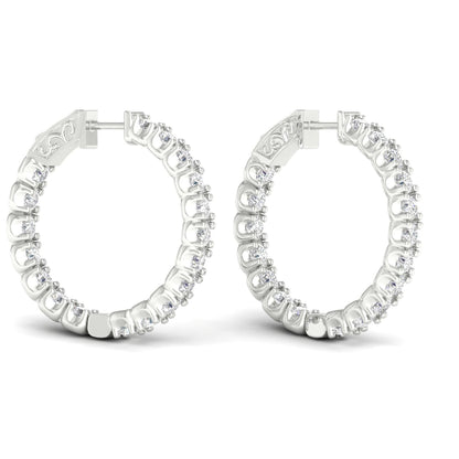 4 CTW Lab Grown Diamond Classic Small Hoop Earring