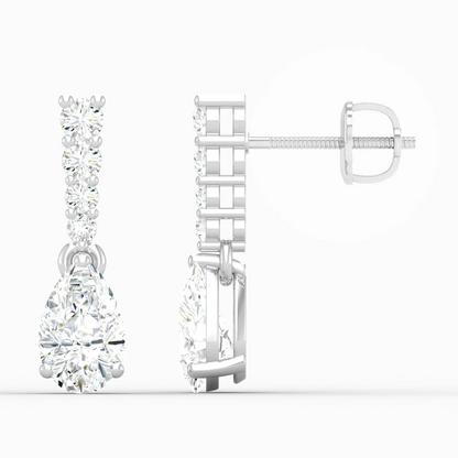 2 CTW Lab Grown Diamond Pear Drop Earring