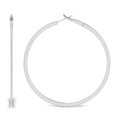 0.98 CTW Lab Grown Diamond Long Hoop Earring