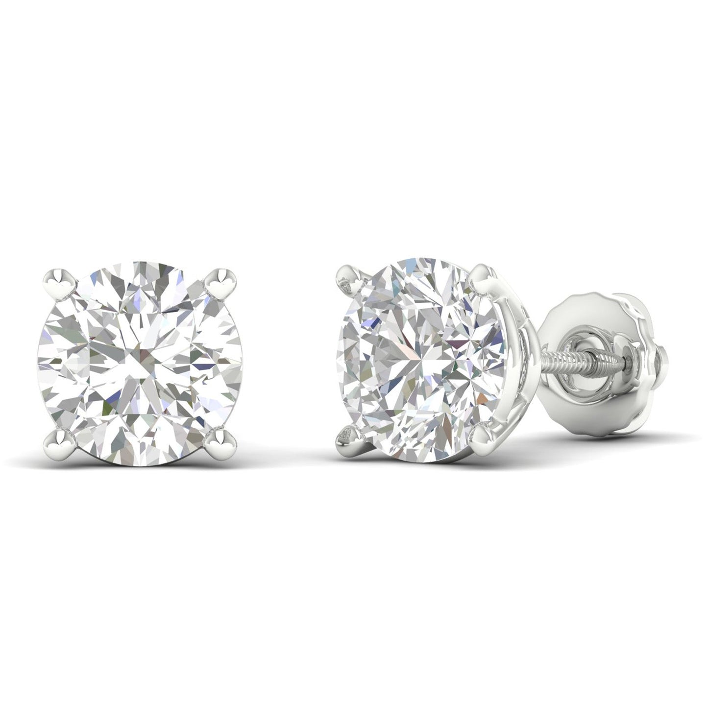 10 CTW Lab Grown Diamond Solitaire Round Stud Earring