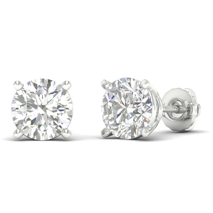 10 CTW Lab Grown Diamond Solitaire Round Stud Earring