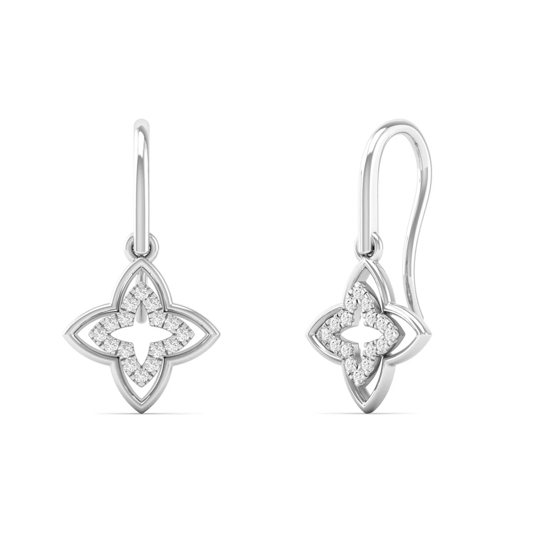 0.14 CTW Lab Grown Diamond Clover Drop Earring
