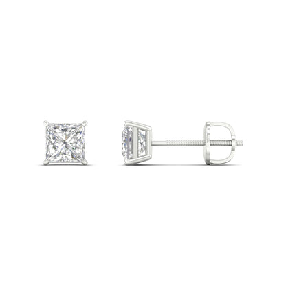 0.50 CTW Lab Grown Diamond Princess Shape Stud Earring