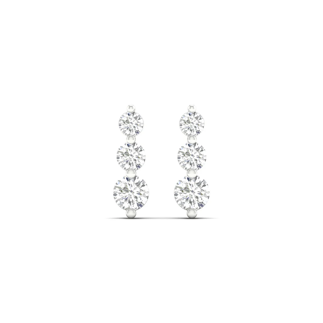 1 CTW Lab Grown Diamond Vertical Drop Earrings in 14KT Gold