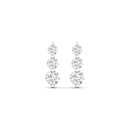 1 CTW Lab Grown Diamond Vertical Drop Earrings in 14KT Gold