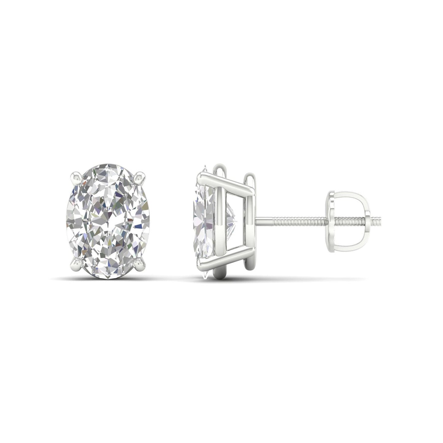 3 CTW Lab Grown Diamond Oval Shape Stud Earring