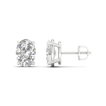 3 CTW Lab Grown Diamond Oval Shape Stud Earring