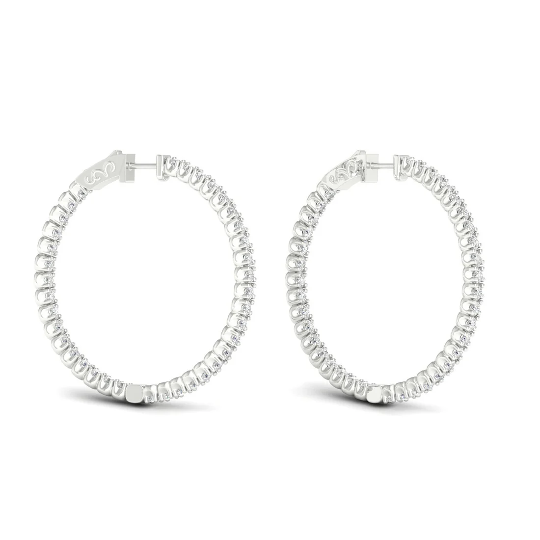 3.10 CTW Lab Grown Diamond Big Hoop Earring