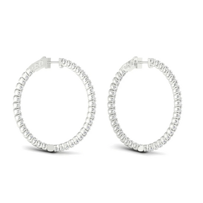 3.10 CTW Lab Grown Diamond Big Hoop Earring