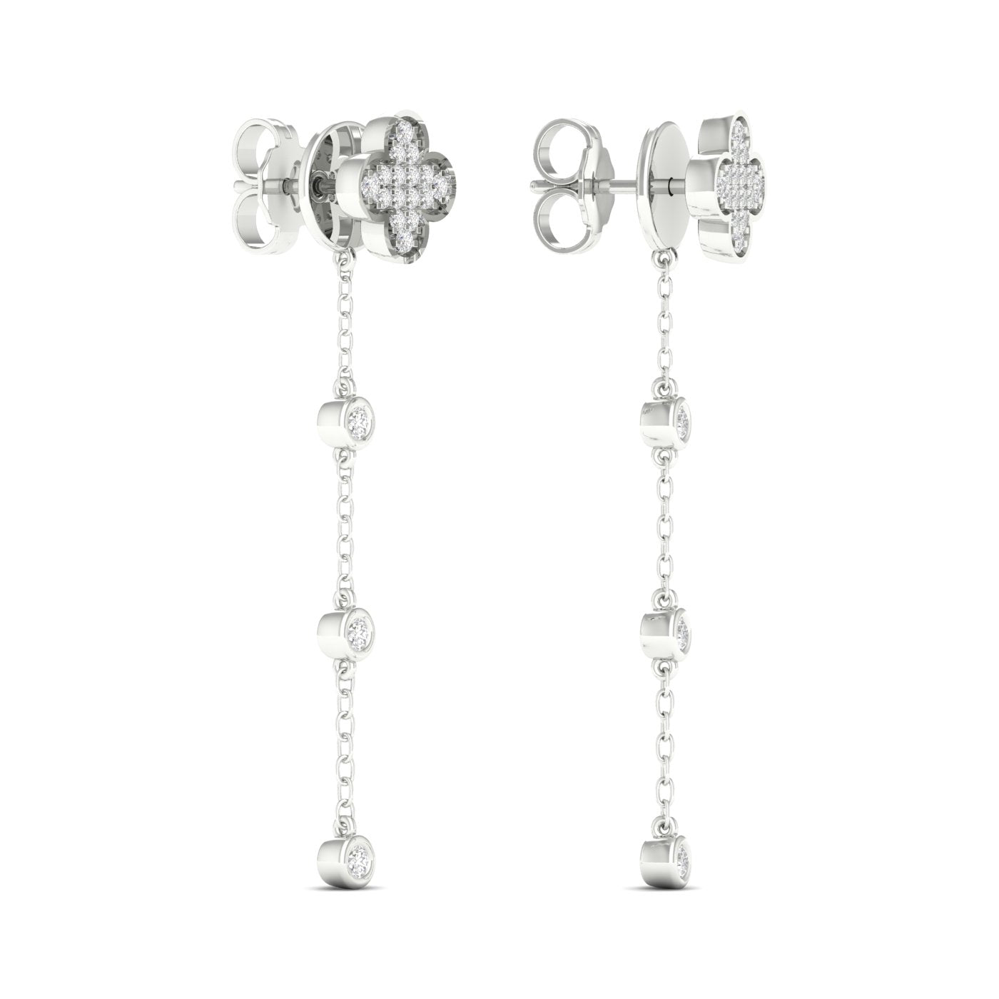 0.30 CTW Lab Grown Diamond Clover Stud Earring