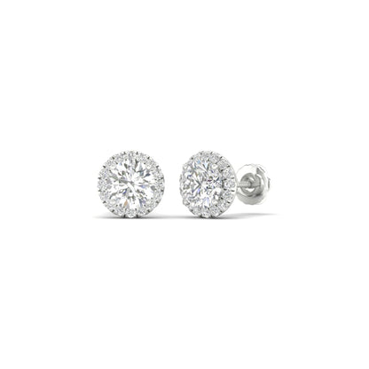 1 CTW Lab Grown Diamond Round Halo Stud Earring