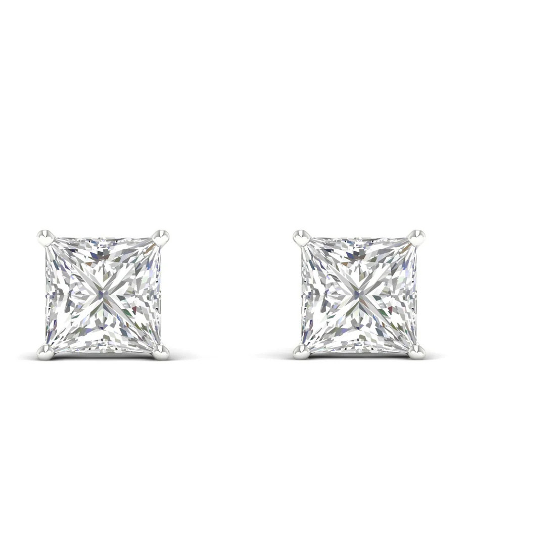 10 CTW Lab Grown Diamond Classic Princess Stud Earring