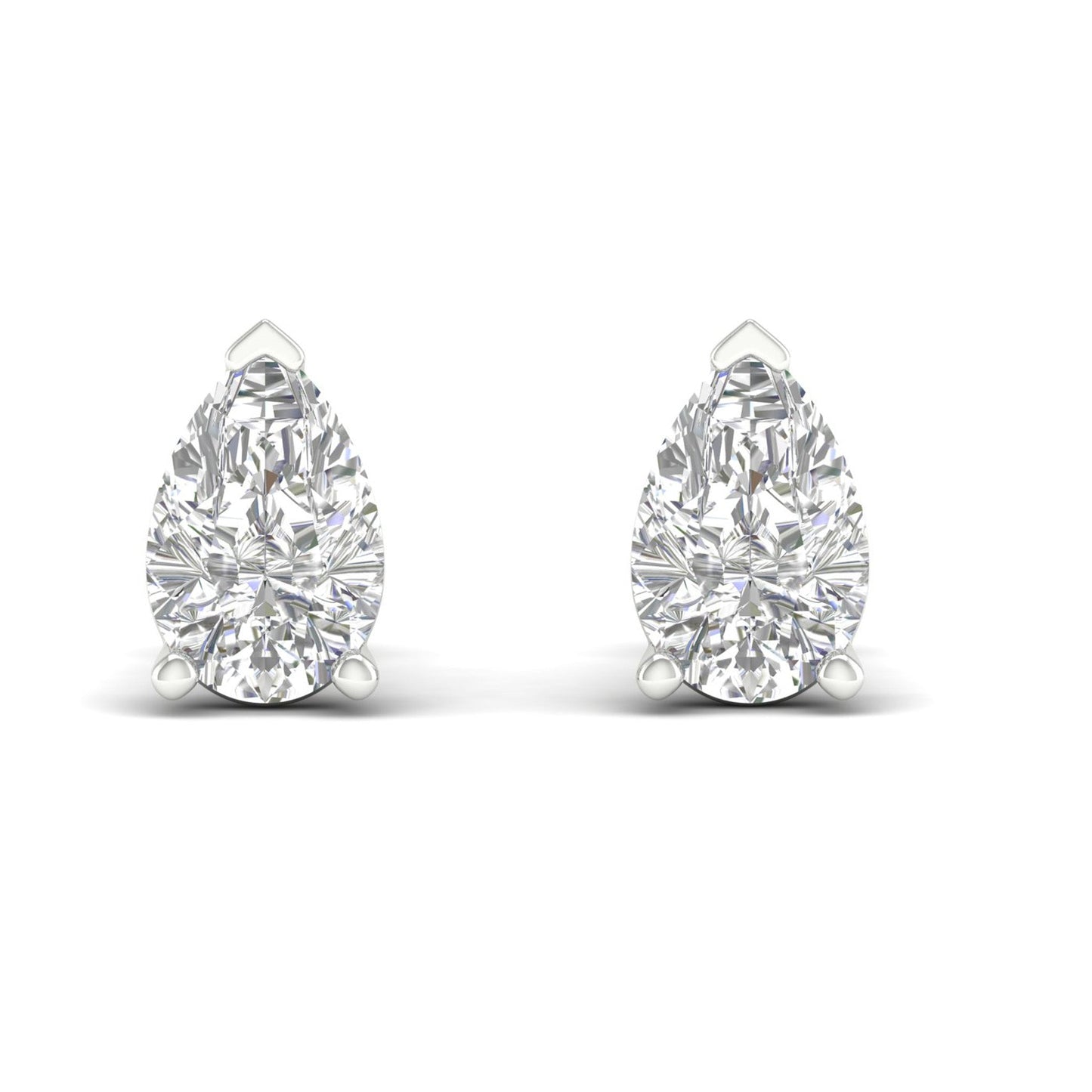 10 CTW Lab Grown Diamond Solitaire Pear Stud Earring