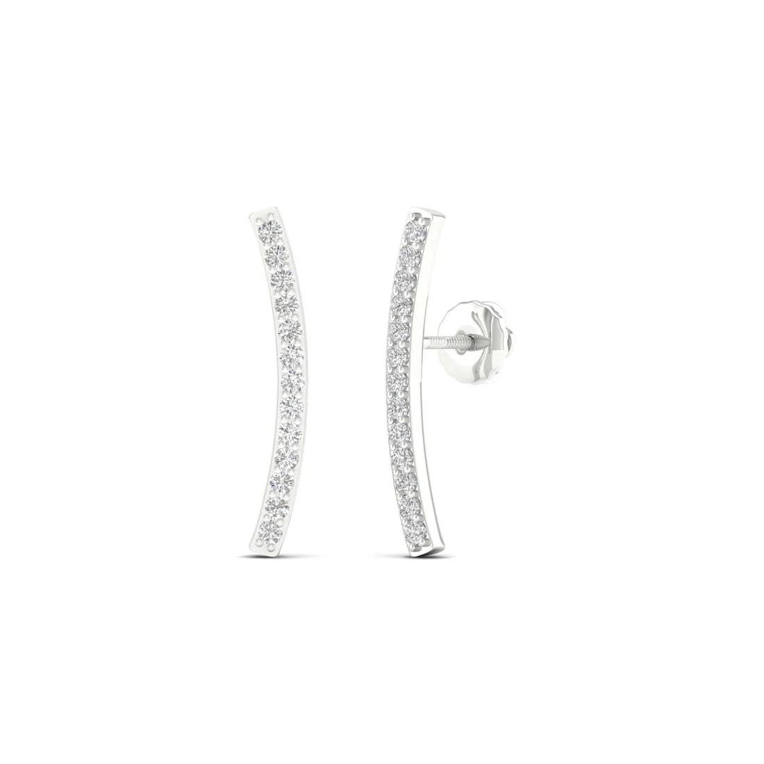 0.20 CTW Lab Grown Diamond Curve Bar Fashion Stud Earring