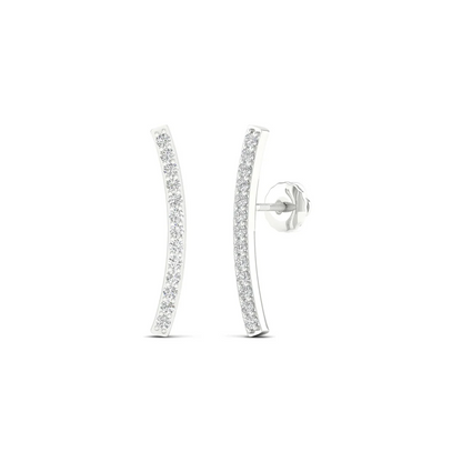 0.20 CTW Lab Grown Diamond Curve Bar Fashion Stud Earring