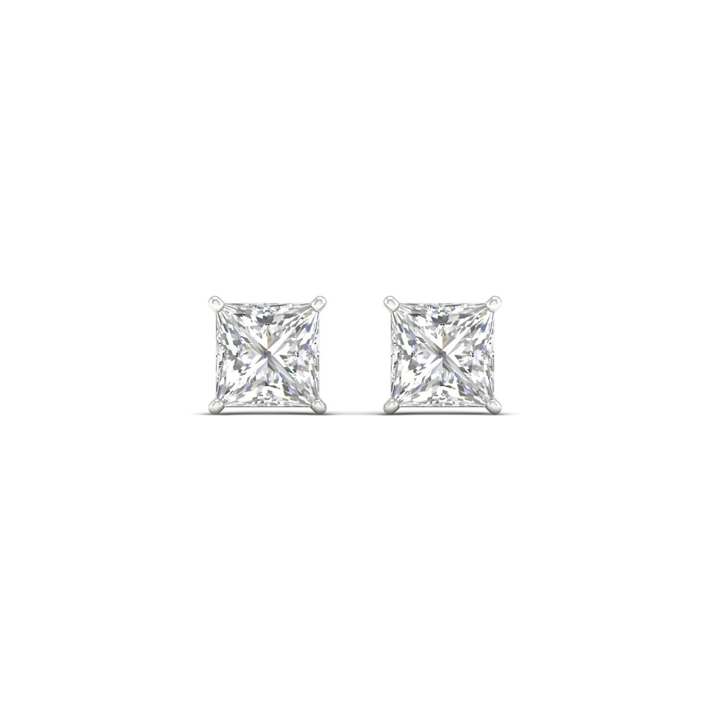 1.50 CTW Lab Grown Diamond Princess Solitaire Stud Earring