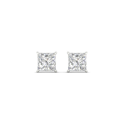1.50 CTW Lab Grown Diamond Princess Solitaire Stud Earring