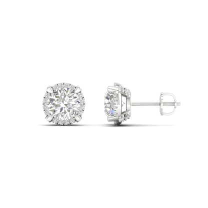 2 CTW Lab Grown Diamond Halo Design Stud Earring