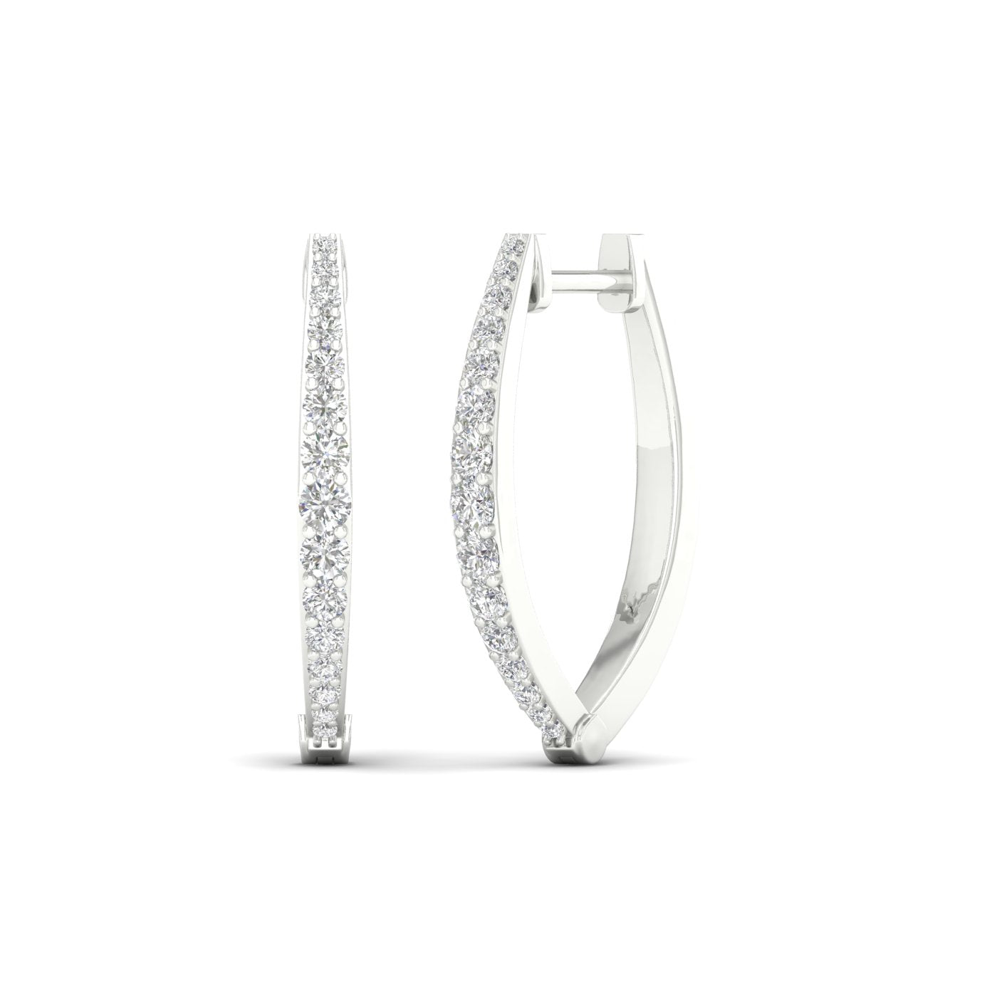 0.50 CTW Lab Grown Diamond Luna Curve Hoop Earring