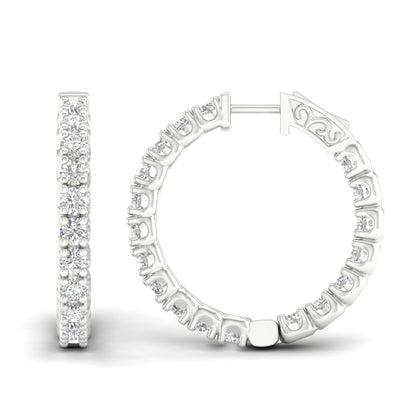 4 CTW Lab Grown Diamond Classic Small Hoop Earring