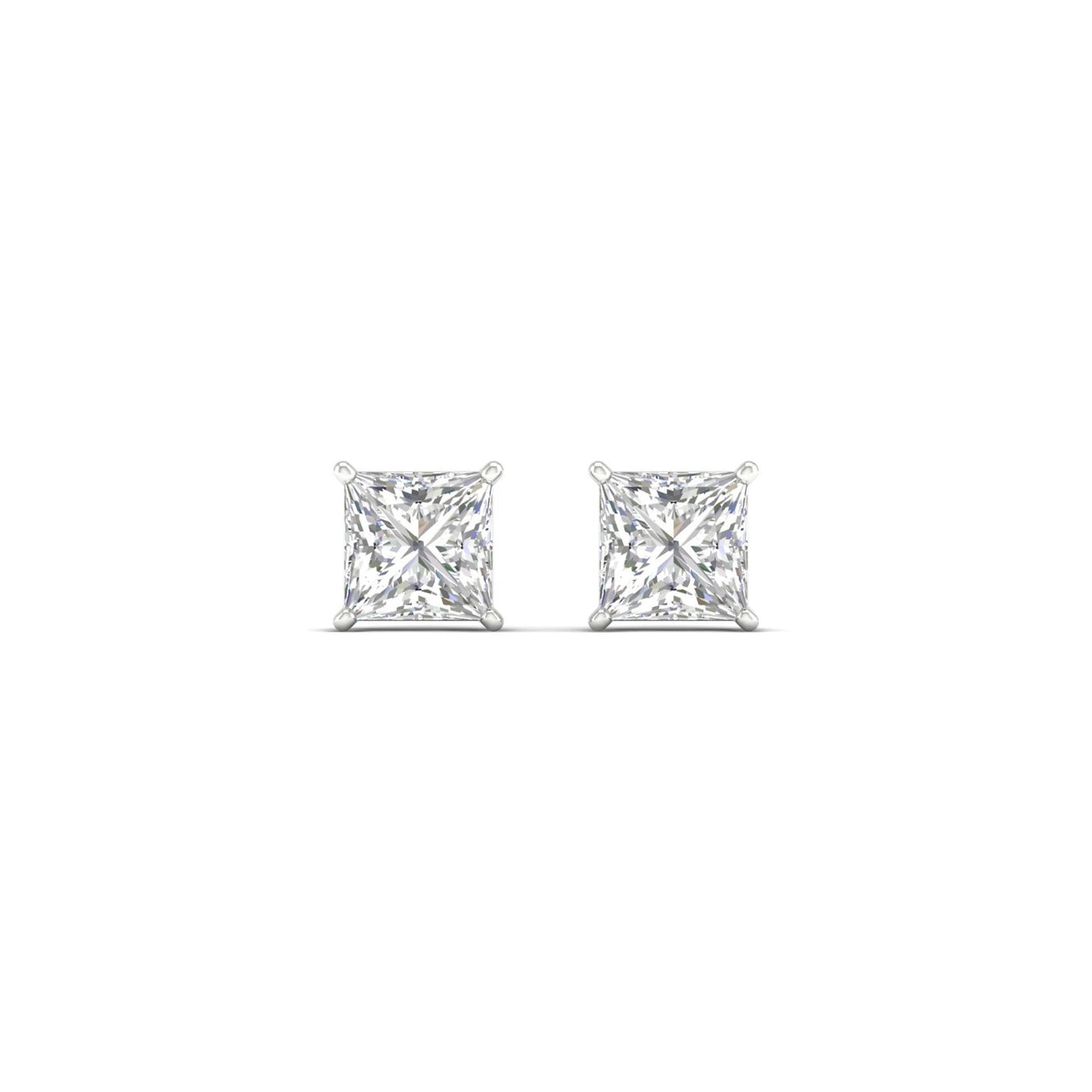0.50 CTW Lab Grown Diamond Princess Shape Stud Earring
