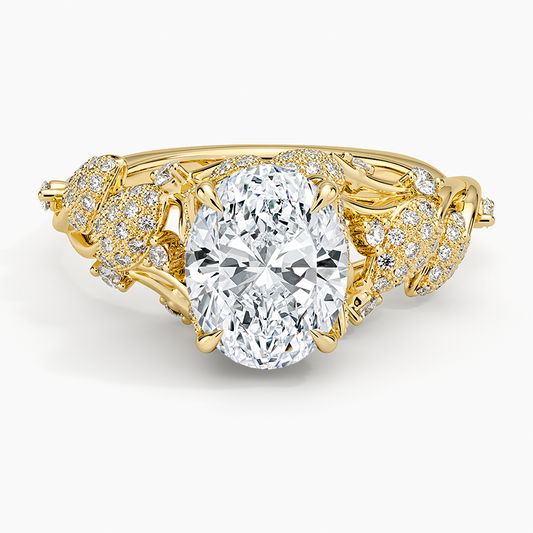 2 CT Oval Cut Labgrown Diamond Cluster Engagement Ring