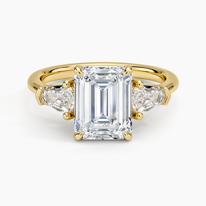 2 CT Emerald Cut Lab Grown Diamond Cluster Enagagement Ring