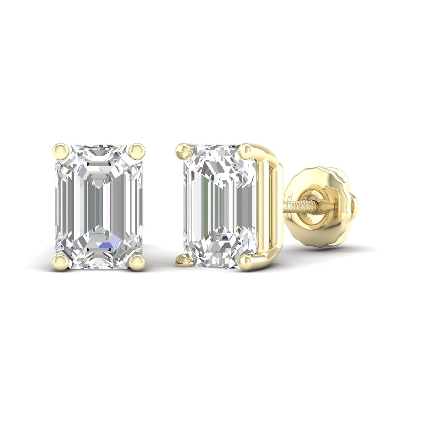 10 CTW Lab Grown Diamond Classic Emerald Stud Earring
