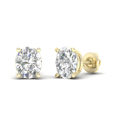 10 CTW Lab Grown Diamond Solitaire Oval Stud Earring
