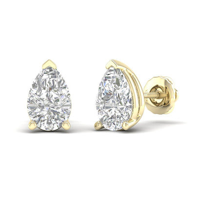 10 CTW Lab Grown Diamond Solitaire Pear Stud Earring