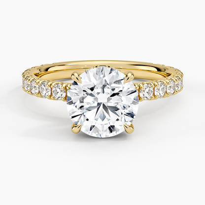2 CT Round Lab Grown Diamond 18K Gold Solitaire Engagement Ring