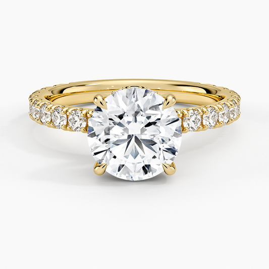2 CT Round Lab Grown Diamond 18K Gold Solitaire Engagement Ring