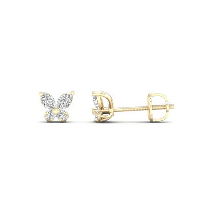 1.12 CTW Lab Grown Diamond Simple Butterfly Stud Earring