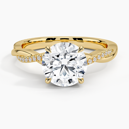 2 CT 18k Gold Twisted Band Lab Grwon Diamond Ring