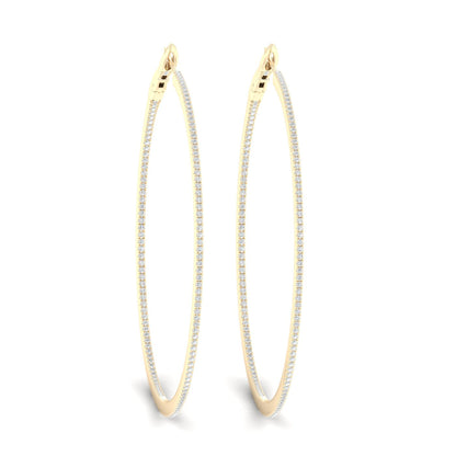 0.98 CTW Lab Grown Diamond Long Hoop Earring