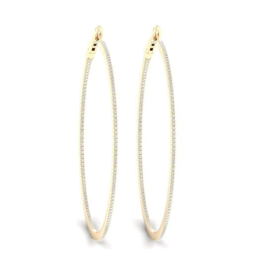 0.98 CTW Lab Grown Diamond Long Hoop Earring