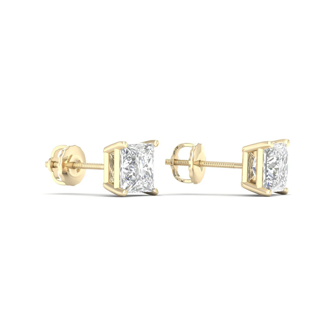 1.50 CTW Lab Grown Diamond Princess Solitaire Stud Earring