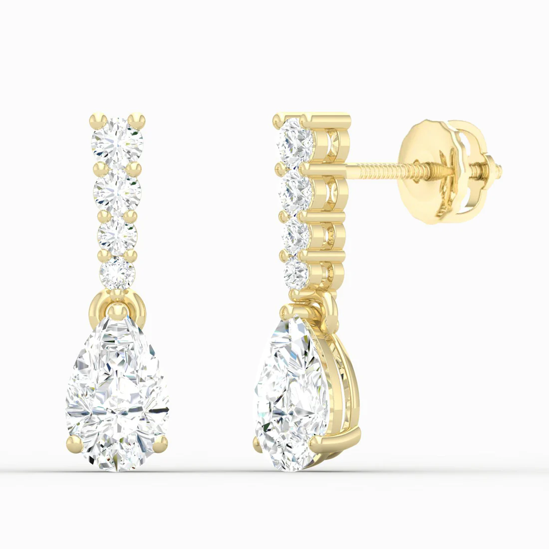 2 CTW Lab Grown Diamond Pear Drop Earring