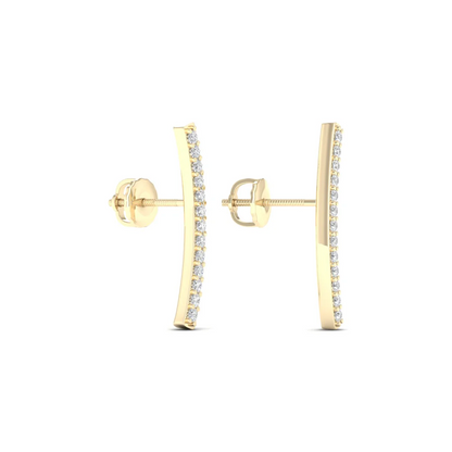 0.20 CTW Lab Grown Diamond Curve Bar Fashion Stud Earring