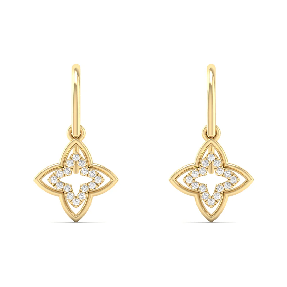 0.14 CTW Lab Grown Diamond Clover Drop Earring
