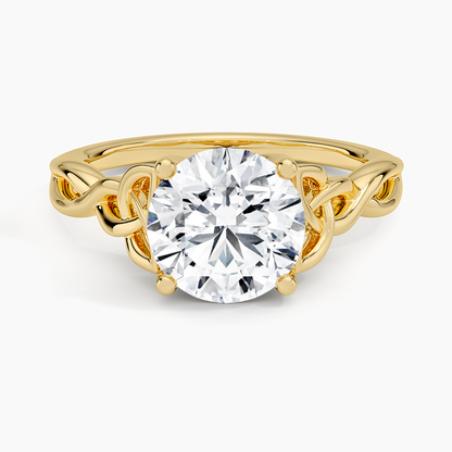 2 CT Round Cut Lab Grown Diamond 18k Gold Ring