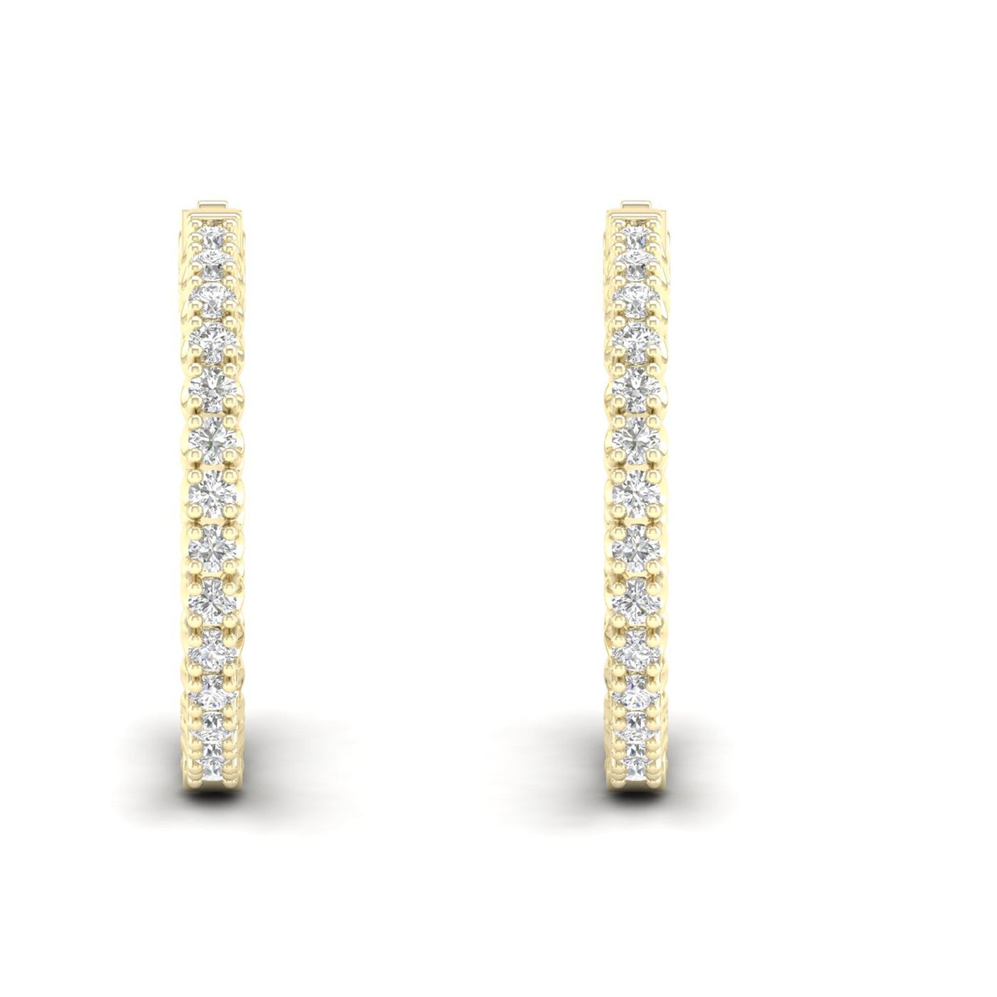 2 CTW Lab Grown Diamond Classic Round Hoop Earring
