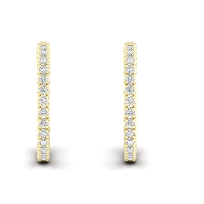 2 CTW Lab Grown Diamond Classic Round Hoop Earring