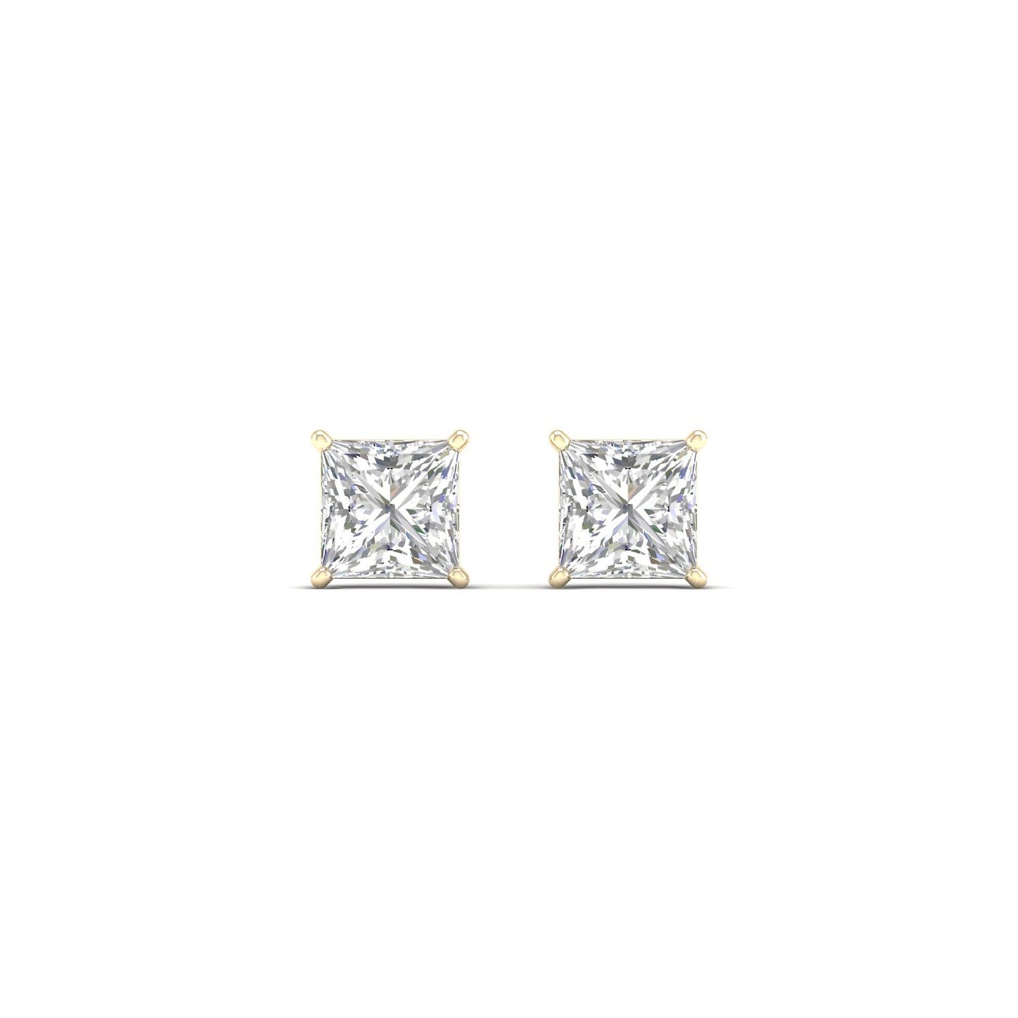 0.50 CTW Lab Grown Diamond Princess Shape Stud Earring