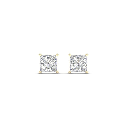 0.50 CTW Lab Grown Diamond Princess Shape Stud Earring
