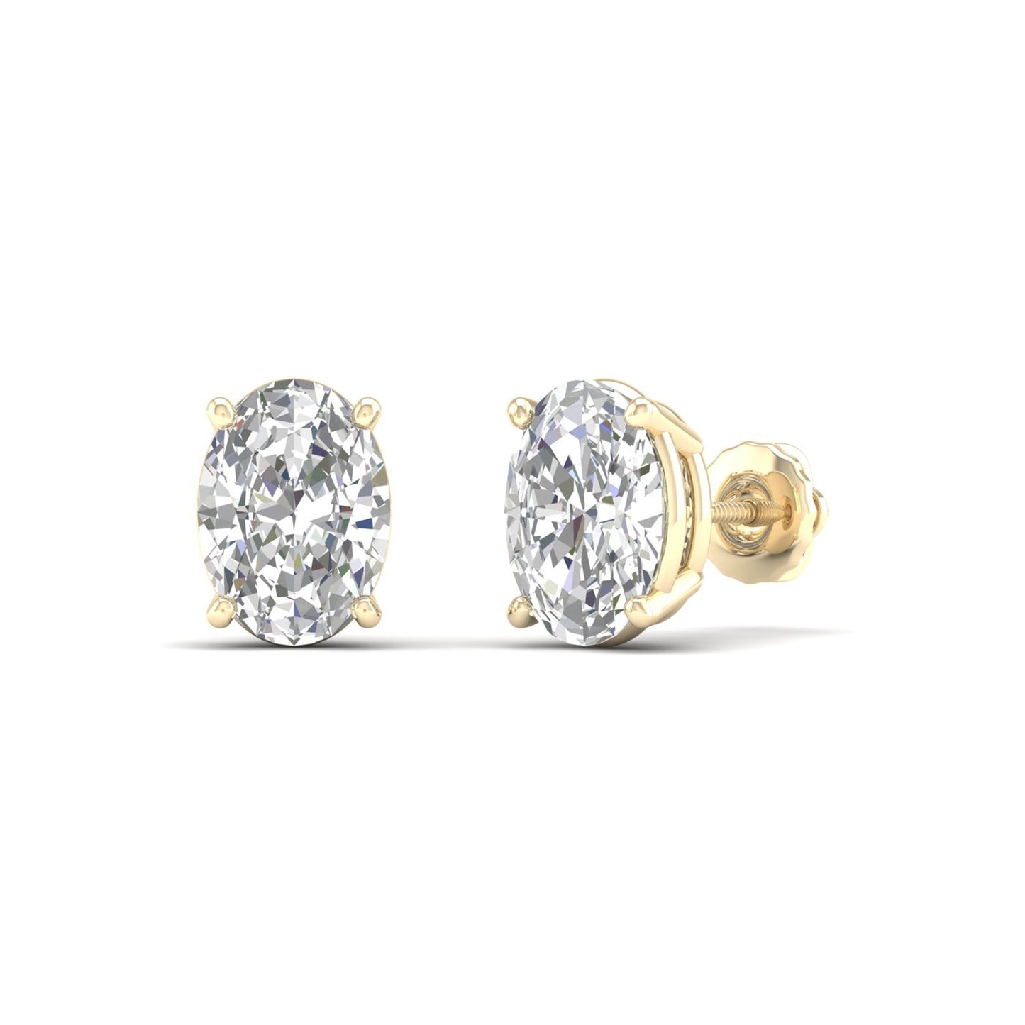 3 CTW Lab Grown Diamond Oval Shape Stud Earring