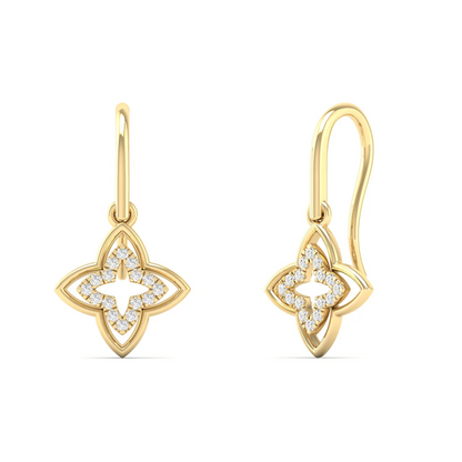 0.14 CTW Lab Grown Diamond Clover Drop Earring