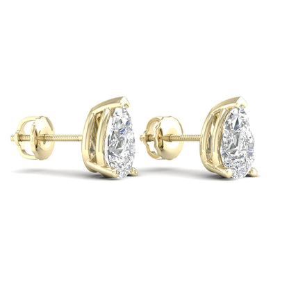 10 CTW Lab Grown Diamond Solitaire Pear Stud Earring