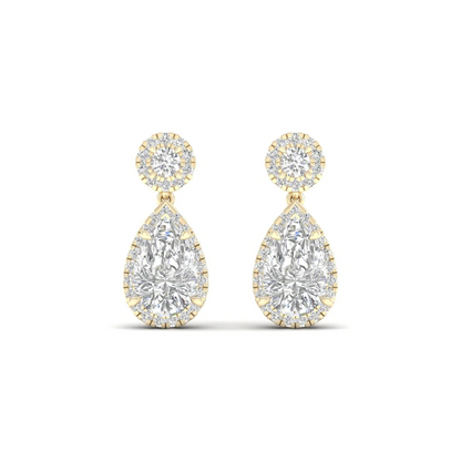 2.20 CTW Lab Grown Diamond Pear Drop Halo Earring